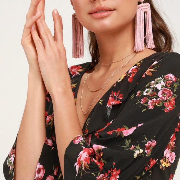 MAJE Rosetina Floral  Ruffle Wrap Dress - Picture 3 of 8